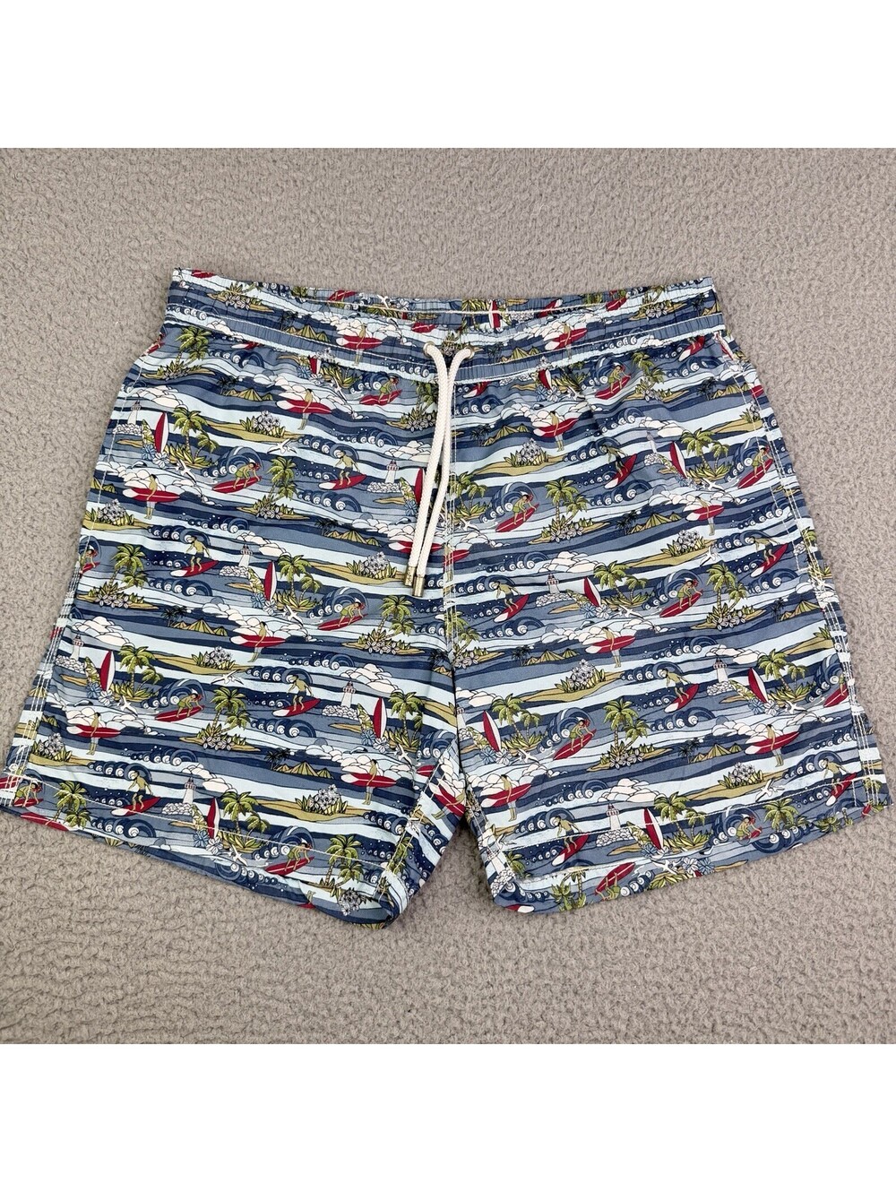 HARTFORD Hawaii Aloha Surf Swim Trunks Shorts Men's Size Large 34W x 5.5" inseam